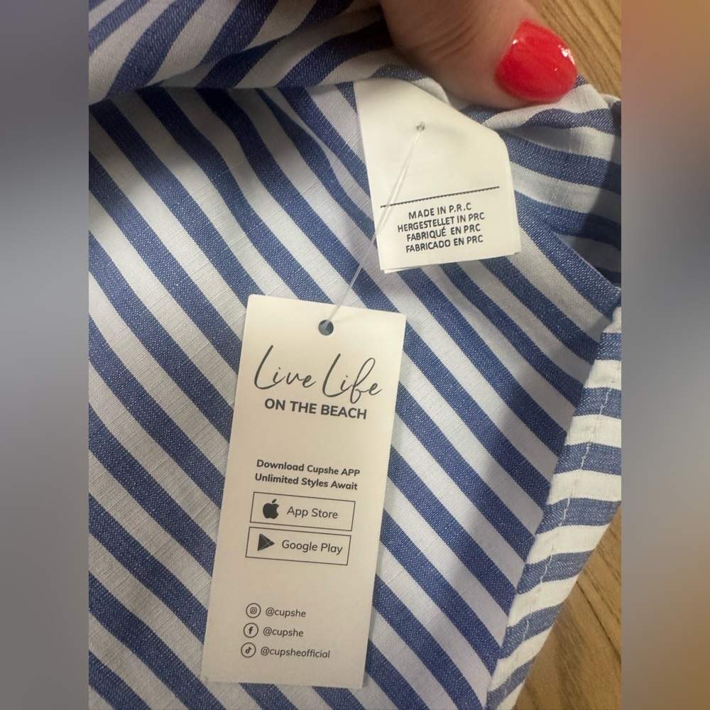 Cupshe Navy and White Striped dress - Picture 2 of 6